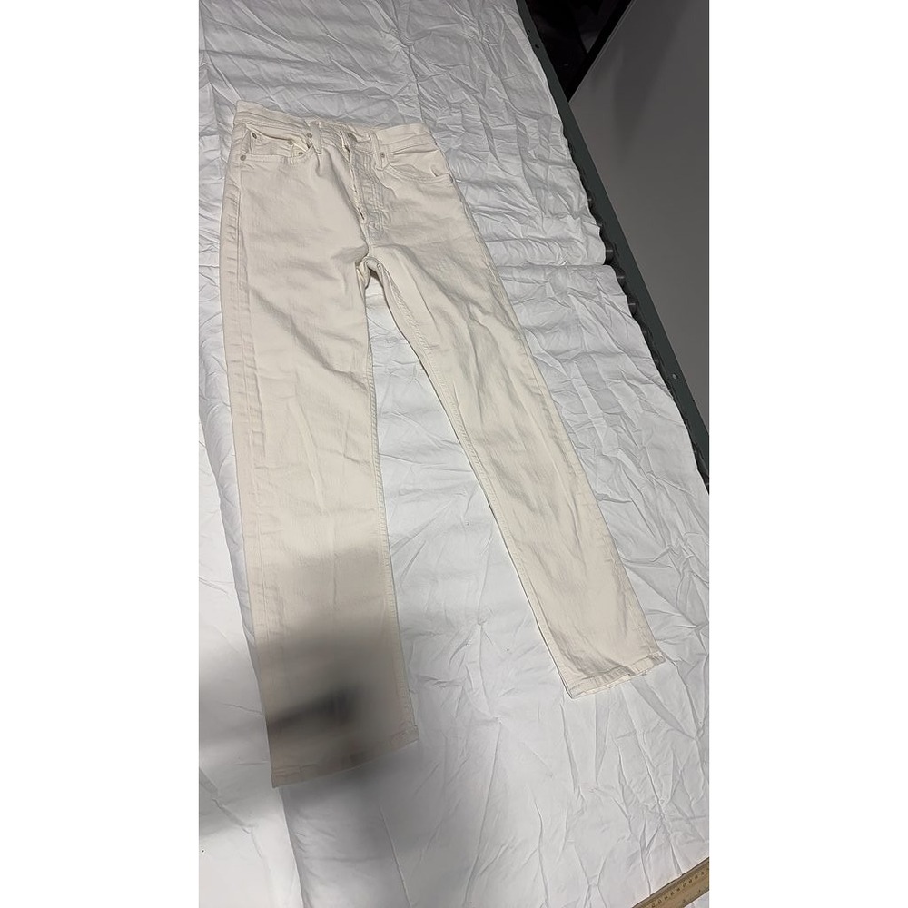 Mother The Tomcat Ankle Jeans Off-White Cream Puffs Size 25 - Picture 3 of 8